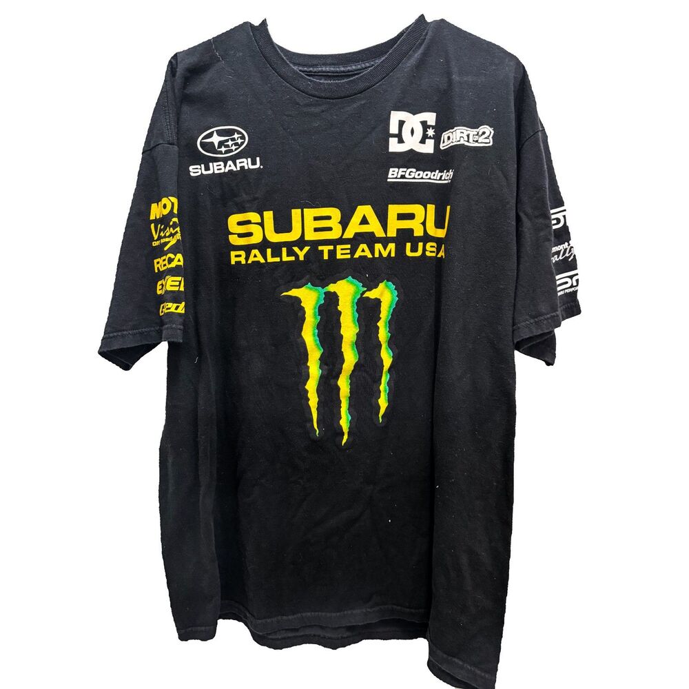 Subaru Rally Team USA Dave Mirra 40 Monster Energy Racing T-Shirt Black Men's XL